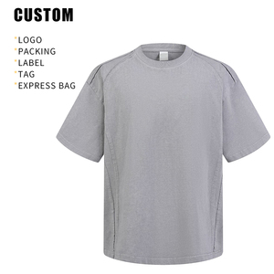 Wholesale Oversized Heavyweight 270gsm Solid Cotton <b>Drop</b> Shoulder Tee High Quality Vintage <b>Acid</b> Wash Streetwear Custom Men - Product Image 3