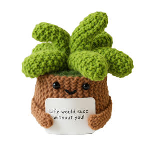 Vente en gros de poupées cactus en laine faites à la main, artisanat tricoté artisanal du Vietnam, cactus en pot doux pour la décoration de la maison et les cadeaux - Product Image 5