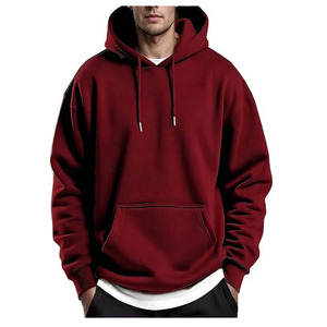 Sweat-shirt à capuche pour homme en tissu tricoté à manches longues, impression de logo personnalisée, respirant, écologique, polyester/coton - Product Image 5