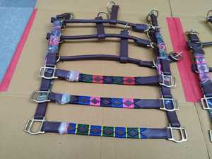 NIDA Ecuestre Cuero de primera calidad Argentino Hilo cosido a mano Caballo Polo Halter Hebillas de latón macizo Cómodo - Product Image 6