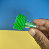 Bouchons à pointe Yorker en plastique jaune, rouge et vert de 28mm avec couvercles torsadés à gros trous pour bouteilles d'encre en gel pour sauces
