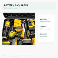 Ensemble d'outils électriques sans fil 4-en-1 à batterie, perceuse, clé à chocs, meuleuse d'angle, modèle TR123, étui rigide