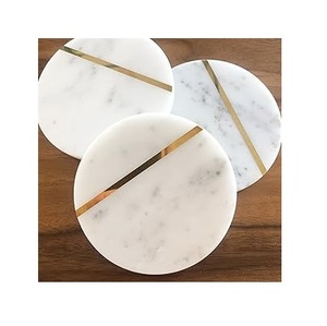 Posavasos de mármol bonito para mesa de casa, posavasos de mármol de forma redonda hechos a mano, diseño elegante - Product Image 6