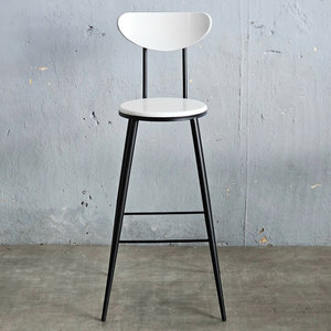 <b>Adjustable</b> Industrial-Style Metal <b>Bar</b> Chair with Wooden Backrest GBAK002 - Product Image 3
