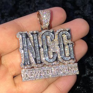 Colgante de diamante de moissanita de Plata de Ley 925 de alta calidad, estilo helado, chapado en oro, joyería fina de Hip Hop, colgantes, regalo - Product Image 6