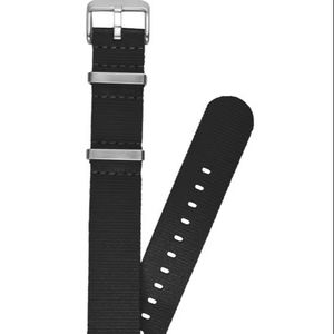 Bracelet de montre connectée unisexe en nylon respirant B23 20 mm, résistant à l'eau, boucle en acier inoxydable réglable, noir, léger et souple - Product Image 1