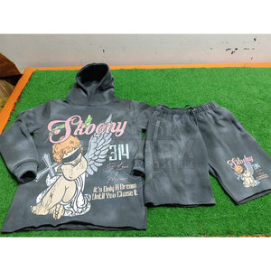 Chándal para correr de algodón 100% personalizado para hombre, ropa para correr de dos piezas de alta calidad, deportes de invierno transpirables, opciones de talla grande - Product Image 3