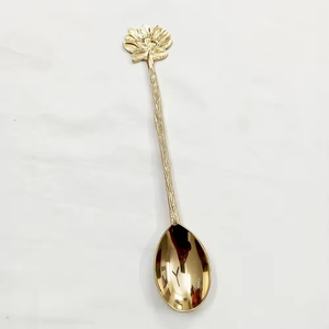 Venta caliente Vajilla de latón Juego de cuchara para servir Diseño superior Artículos para el hogar y el jardín Cuchara de latón de acero con espejo a bajo precio - Product Image 6