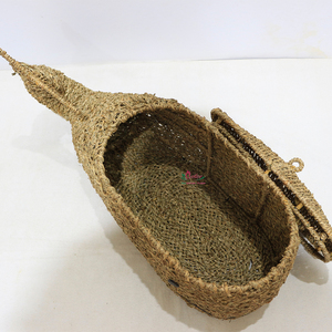 Artex Dong Thap Whale Woven Natural Handmade Laundry <b>Hamper</b> <b>Wicker</b> Animal Shaped <b>Basket</b> for Home Clothes & Toy Storage - Product Image 5