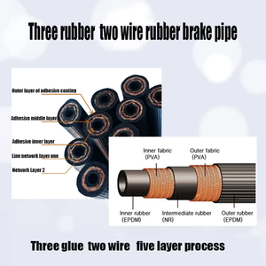 汽车摩托车液压橡胶刹车软管1/8黑色汽车拖拉机<span class=keywords><strong>3</strong></span>胶<span class=keywords><strong>2</strong></span>线橡胶刹车离合器油管 - Product Image 2