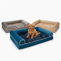 Lit pour chien de grande taille en forme de canapé, orthopédique, imperméable, lavable, luxe