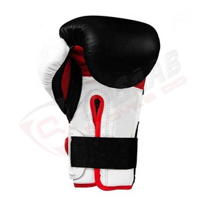 Gants de boxe de compétition en cuir de vachette de haute qualité rouge et blanc tendance et lourds - Logo personnalisé - Product Image 3
