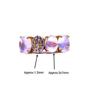 Bague en argent sterling 925 plaqué or avec topaze blanche - Product Image 4