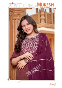 Moda viscosa a fuego lento romano con cuentas bordado Kurti pantalón y Dupatta mujer moda fabricante de Surat - Product Image 3