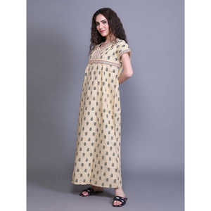 Peignoir pour femme 100% Coton, en tissu tissé imprimé, avec poche latérale, respirant, taille élastique avec cordon de serrage, ODM pour vêtements d'intérieur - Product Image 4