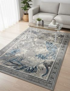 Alfombras Turcas Modernas de Polipropileno Tejidas a Máquina, Alfombras de Yute de Alta Calidad Resistentes a las Manchas, de Pelo Alto, Abstractas, para Dormitorio y Hogar - Product Image 1