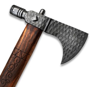 Hacha Vikinga de Acero al Carbono Forjada a Mano con Mango de Madera, Funda de Cuero, Hacha de Carpintería Personalizada OEM - Product Image 3