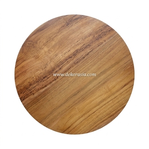 Planche de service ronde en teck de haute qualité, écologique et durable, ustensile de cuisine pour hacher, trancher, servir, passe au lave-vaisselle - Product Image 4