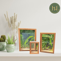 Eco-Friendly 3D Wood Photo Frame with Clear Transparent Dry Flowers