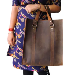 Дизайнерский Женский кошелек из натуральной кожи буйвола на плечо, стильная сумка-тоут для повседневного использования