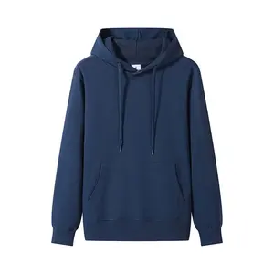 Nouveautés Sweats à capuche de haute qualité surdimensionnés de couleur unie pour hommes et garçons, logo personnalisé, bleu haut de gamme, vente en gros