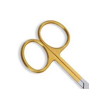 Tijeras para cutículas de uñas de Color dorado de acero inoxidable de alta calidad Diseño de punta de flecha de hoja recta multiusos - Product Image 2