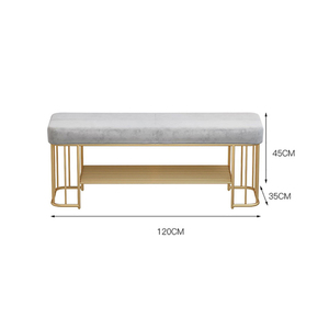 Iron Frame Convertible Shoe Rack with Durable Fabric-Covered <b>Seat</b> Extendable Modern Living Room Furniture-KG68039 - Product Image 5