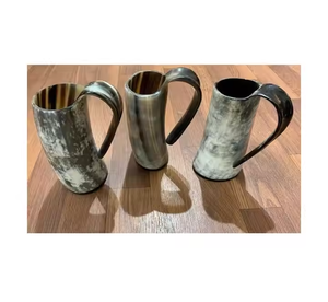 แก้วมักทำจากเขาควายแกะสลักแบบพรีเมี่ยมแก้วฮอร์นสีดำธรรมชาติความจุ200มล. เป็นมิตรกับสิ่งแวดล้อมทำด้วยมือ - Product Image 2