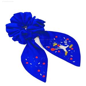 Elegant Customized Indian Hand Embroidery Seed Beaded Scrunchies Hair <b>Accessory</b> with Beaded Scrunchies - Product Image 2