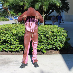 ชุดเซ็ตฮู้ดดี้ผ้าฟลีซเนื้อหนาคุณภาพสูงสำหรับฤดูหนาว ผลิตโดย OEM แห้งเร็ว พร้อมปักโลโก้ตามสั่ง ชุดวอร์มขายาวสำหรับผู้ชาย - Product Image 1