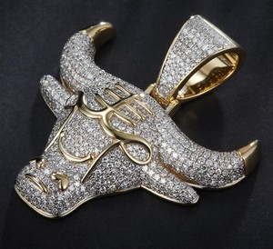 Pendentif à breloque Hip Hop en argent sterling 925 Leb Grown Diamond Iced out pour hommes Design exclusivement unique Placage à l'or Clarté VVS - Product Image 3