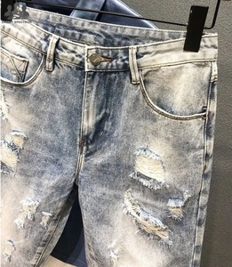 Pantalones Cortos de Mezclilla para Hombre, 100% Algodón, con Botones, Estilo Urbano, Cómodos, para Gimnasio, Uso Casual, Secado Rápido - Product Image 2