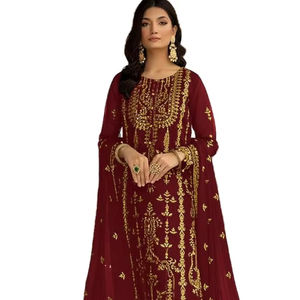 ชุดเดรสจีออเจ็ตแบบมีสไตล์ดั้งเดิมชุดเดรสอินเดียปักลายแนวอินเทรนด์ชุดสำหรับงานเทศกาลและงานปาร์ตี้ปากีสถาน - Product Image 1