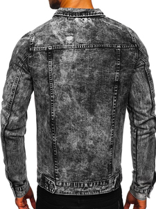 OEM conception personnalisée mode streetwear veste en jean de haute qualité conception personnalisée hommes déchiré bouton devant veste en jean hors porter - Product Image 2