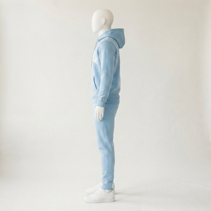 Conjunto Deportivo de Invierno para Hombre, Color Azul Cielo, con Capucha, Transpirable, Ecológico, 100% Algodón, Ligero, de Secado Rápido, Sudadera y Pantalones Jogger - Product Image 2