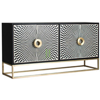 Table Console Antique Vietnam en Nacre Incrustation, Buffet Fait Main, 2 Portes, Table Basse en Nacre, OEM