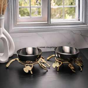 Pares de 3 cuencos chapados en plata de calidad impresionante, organizador de verduras de Metal de forma Irregular para Home Hotel - Product Image 6