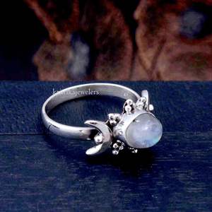 Anillo fino de Plata de Ley 925 más vendido, piedra lunar de corte ovalado, piedra preciosa, venta al por mayor, regalo de compromiso de boda para mujer, estilo bohemio - Product Image 2