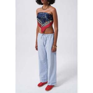 Pantalones con elástico en la cintura - Azul - Azul - Product Image 4