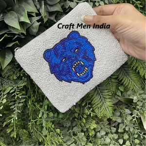 Handmade Bohemian <b>Coin</b> <b>Purse</b> with Seed Bead Embroidery Small Wallet Zipper Closure Beadwork <b>Coin</b> Holder - Product Image 2