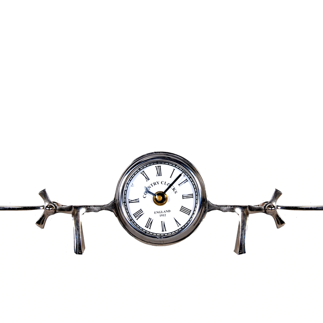 Old Modern Handicrafts AK038 Analog Aeroplane Table Clock Decorative Aviation Display Model Aluminium Lightweight Coastal Home