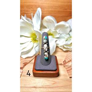 Bague Pearline Spencer Mohave en turquoise et argent sterling, plaquée or rose, en acier inoxydable, sertie de pierres, cadeau tendance - Product Image 4