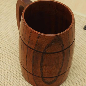 Taza de jarra de madera Vintage directa de fábrica para tazas de té de cerveza con logotipo personalizado taza de té de café de madera tazas de madera para fiesta de Navidad - Product Image 1