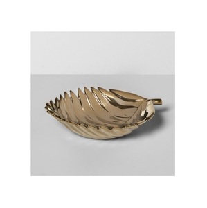 Jabonera de latón y aluminio con forma de hoja de Color dorado moderno, jabonera para baño, soporte para jabonera de Hotel, centro de mesa de exhibición - Product Image 1
