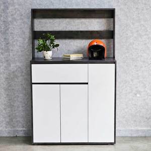 Meuble à chaussures minimaliste moderne KG68071 avec porte-vêtements portable 100x32x160cm en bois d'hévéa pour salon - Product Image 3