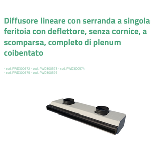 Tecnosystemi Difusor Lineal Sin Marco de Una Ranura con Deflector, Difusor Oculto Completo, Rejillas de Plenum Integradas - Product Image 3
