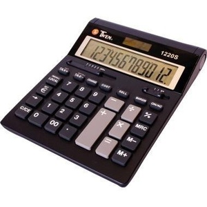 Calculatrice de bureau solaire noire 162 x 212 x 42 mm TWEN 1220 S - Product Image 1
