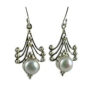 Pendientes Boho Hechos a Mano de Plata de Ley 925 con Perla de Agua Dulce, Joyería con Piedra de Nacimiento de Junio para Mujer, Regalo de Navidad - Product Image 1
