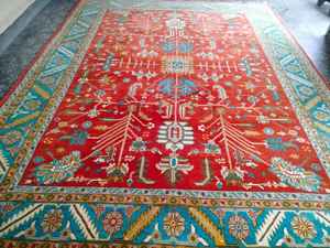 Belle Oushak noué à la main 100% laine écologique antidérapant moderne tapis doux boucle pile Durable cuisine bureau porte - Product Image 2