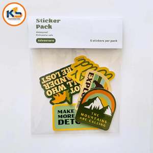 Custom Eco-friendly 100pcs Retail Sticker Pack Header Card | Waterproof Die Cut Vinyl Stickers Branded <b>Polybag</b> for Promotions - Product Image 4